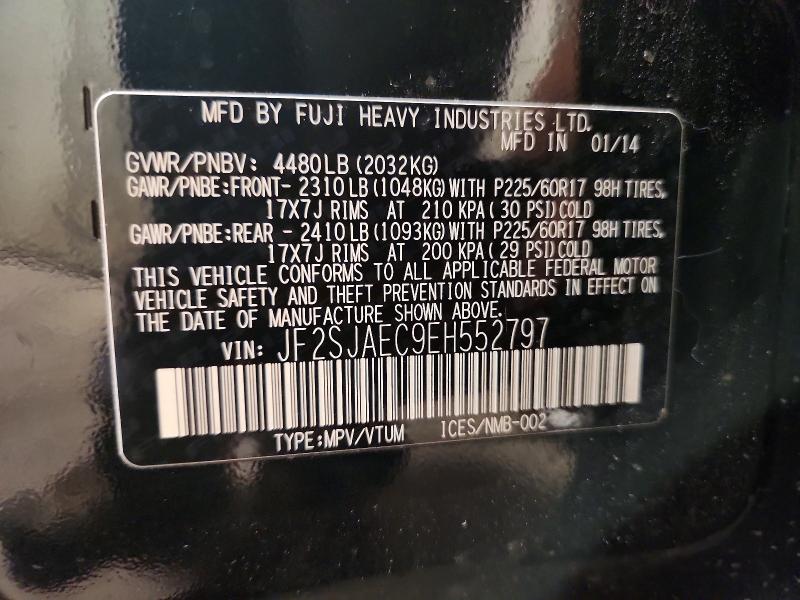 65541536 :رقم المزاد ، JF2SJAEC9EH552797 vin ، 2014 Subaru Forester مزاد بيع