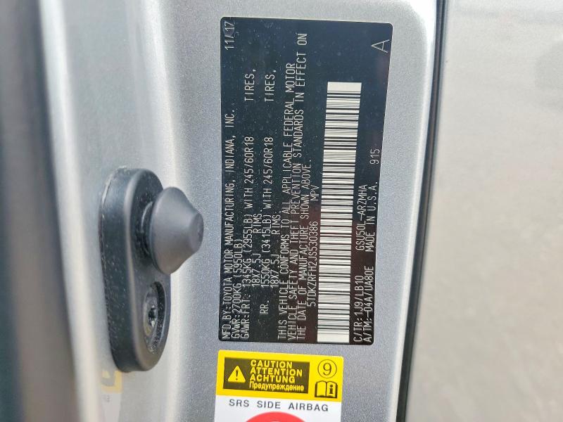 65960256 :رقم المزاد ، 5TDKZRFH2JS530386 vin ، 2018 Toyota Highlander مزاد بيع
