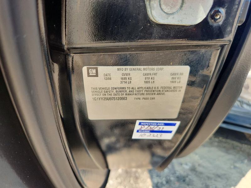 Aukcja sprzedaży 2007 Chevrolet Corvette, vin: 1G1YY25U975120663, numer aukcji: 63641986