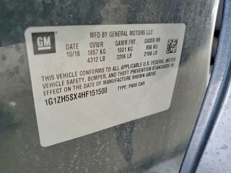 65929646 :رقم المزاد ، 1G1ZH5SX4HF151500 vin ، 2017 Chevrolet Malibu مزاد بيع