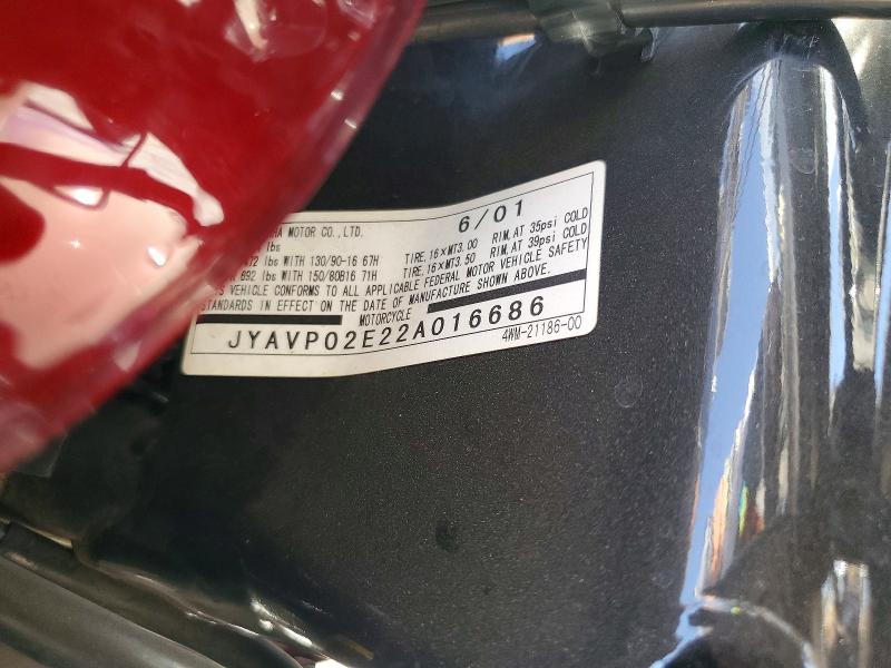 2002 Yamaha Xv1600 მანქანა იყიდება აუქციონზე, vin: JYAVP02E22A016686, აუქციონის ნომერი: 63320516
