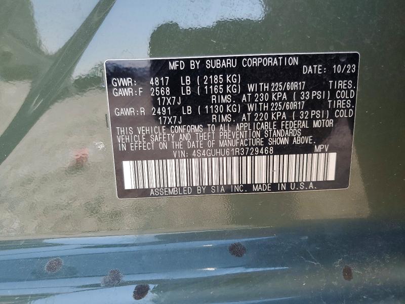 2024 Subaru Crosstrek მანქანა იყიდება აუქციონზე, vin: 4S4GUHU61R3729468, აუქციონის ნომერი: 63621076