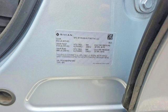 2023 Rivian R1s მანქანა იყიდება აუქციონზე, vin: 7PDSGABA4PN019950, აუქციონის ნომერი: 64428546