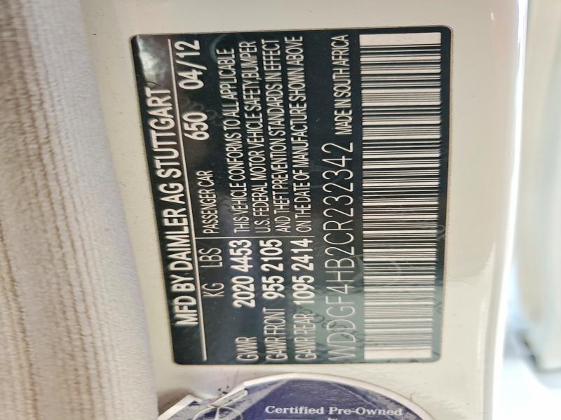 Aukcja sprzedaży 2012 Mercedes-benz C, vin: WDDGF4HB2CR232342, numer aukcji: 64085446