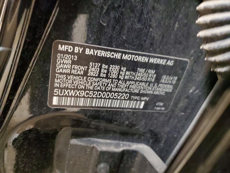 2013 Bmw X3 მანქანა იყიდება აუქციონზე, vin: 5UXWX9C52D0D05220, აუქციონის ნომერი: 66263836