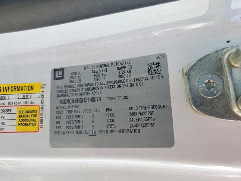 Продажа на аукционе авто 2017 Chevrolet Silverado, vin: 1GCNCNEH5HZ140674, номер лота: 64990576