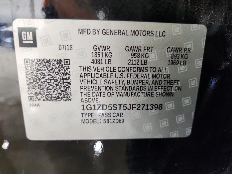 Продажа на аукционе авто 2018 Chevrolet Malibu, vin: 1G1ZD5ST5JF271398, номер лота: 66048746