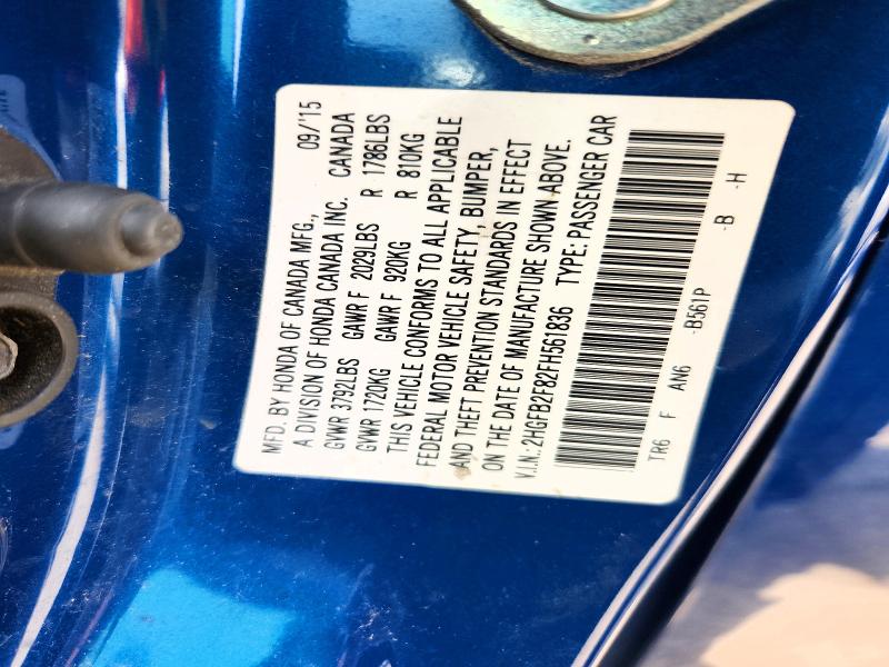 Продажа на аукционе авто 2015 Honda Civic, vin: 2HGFB2F82FH561836, номер лота: 64095166