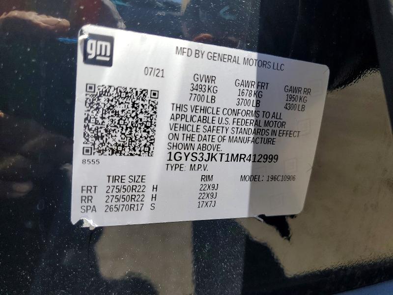 Продажа на аукционе авто 2021 Cadillac Escalade, vin: 1GYS3JKT1MR412999, номер лота: 65226086