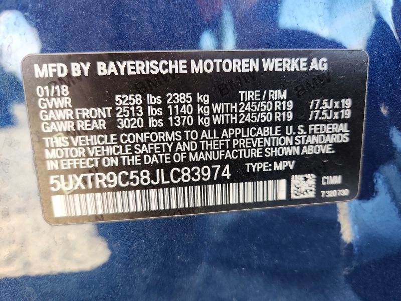 Продаж на аукціоні авто 2018 Bmw X3, vin: 5UXTR9C58JLC83974, номер лоту: 66815426