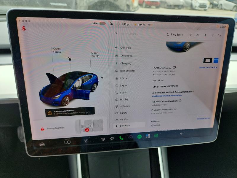 66112826 :رقم المزاد ، 5YJE1EBXLF788001 vin ، 2020 Tesla Model 3 مزاد بيع