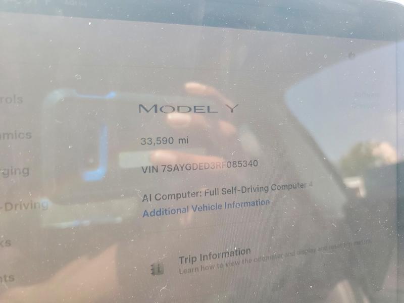 64367586 :رقم المزاد ، 7SAYGDED3RF085340 vin ، 2024 Tesla Model Y مزاد بيع