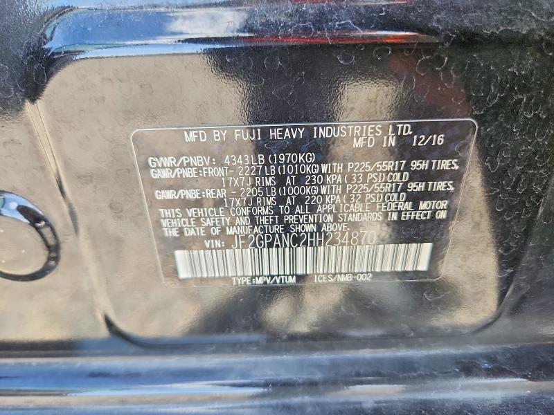 Продажа на аукционе авто 2017 Subaru Crosstrek, vin: JF2GPANC2HH234870, номер лота: 66375986