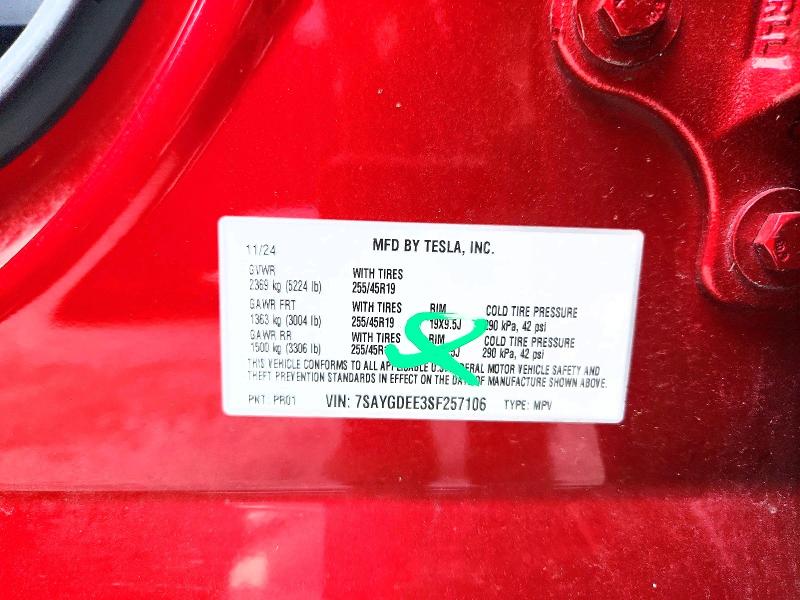 Aukcja sprzedaży 2025 Tesla Model Y, vin: 7SAYGDEE3SF257106, numer aukcji: 66765996