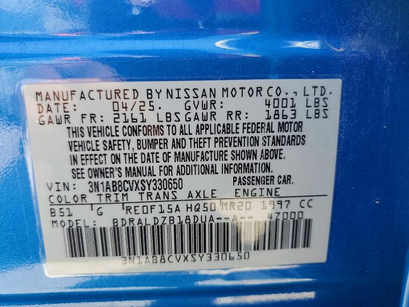 Продажа на аукционе авто 2025 Nissan Sentra, vin: 3N1AB8CVXSY330650, номер лота: 66191276