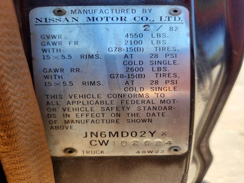 Aukcja sprzedaży 1982 Datsun 720, vin: JN6MD02YXCW102624, numer aukcji: 65779286