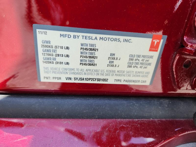 Aukcja sprzedaży 2012 Tesla Model S, vin: 5YJSA1DP2CFS01052, numer aukcji: 65190816