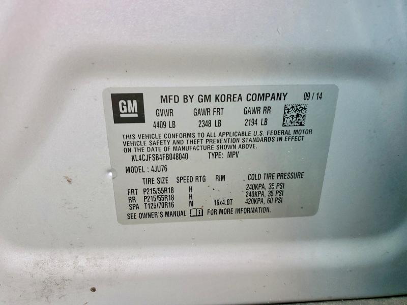 Продаж на аукціоні авто 2015 Buick Encore, vin: KL4CJFSB4FB048040, номер лоту: 66479296