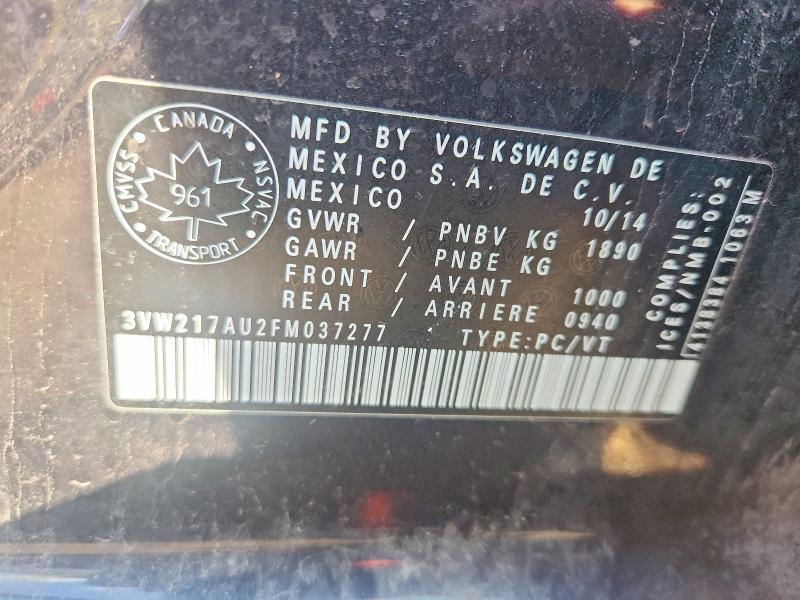 Продаж на аукціоні авто 2015 Volkswagen Golf, vin: 3VW217AU2FM037277, номер лоту: 66595056