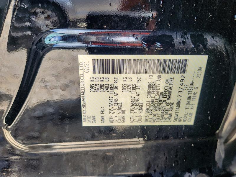 66406936 :رقم المزاد ، 5N1AT3AB8MC737492 vin ، 2021 Nissan Rogue مزاد بيع