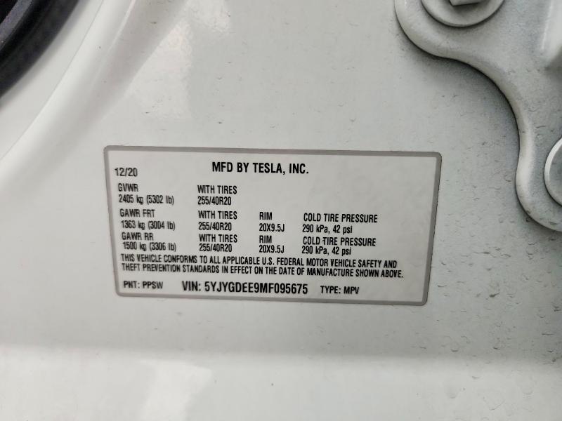 Aukcja sprzedaży 2021 Tesla Model Y, vin: 5YJYGDEE9MF095675, numer aukcji: 67279436