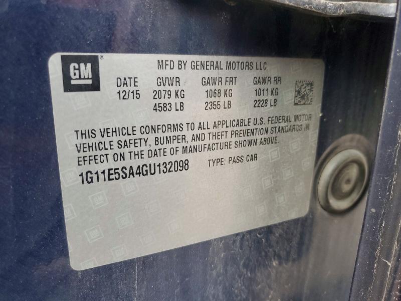 Продажа на аукционе авто 2016 Chevrolet Malibu Limited, vin: 1G11E5SA4GU132098, номер лота: 63371346