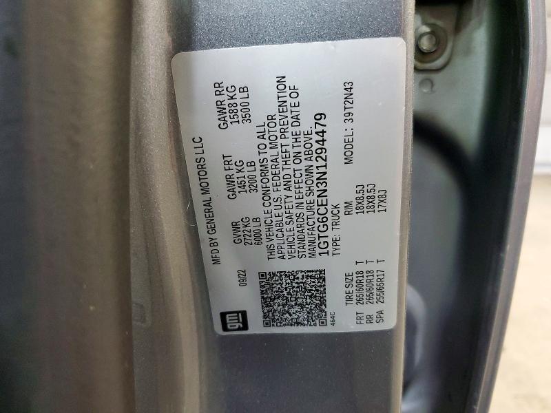 Продаж на аукціоні авто 2022 Gmc Canyon, vin: 1GTG6CEN3N1294479, номер лоту: 65361826