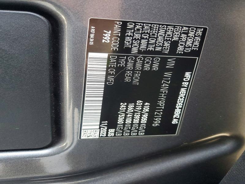 64808326 :رقم المزاد ، W1Z4NFHY9PT121996 vin ، 2023 Mercedes-benz Sprinter مزاد بيع