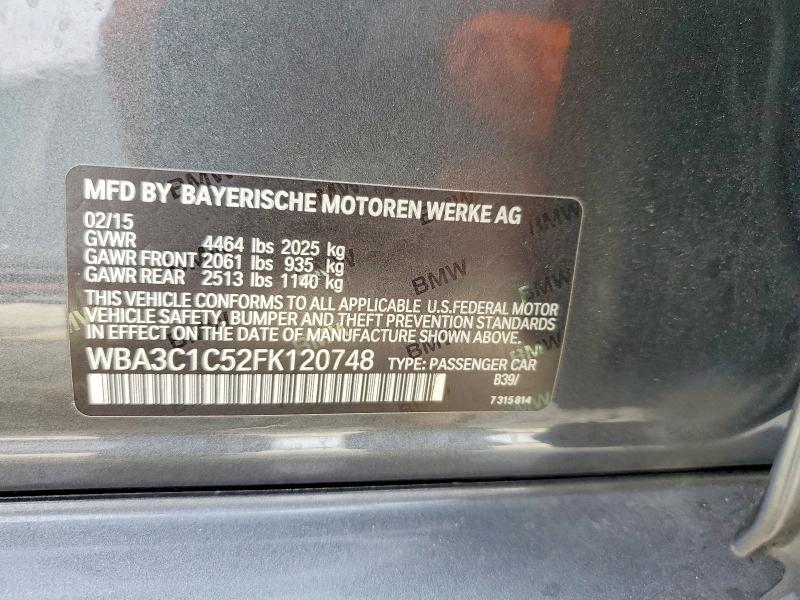 2015 Bmw 328 მანქანა იყიდება აუქციონზე, vin: WBA3C1C52FK120748, აუქციონის ნომერი: 63606436