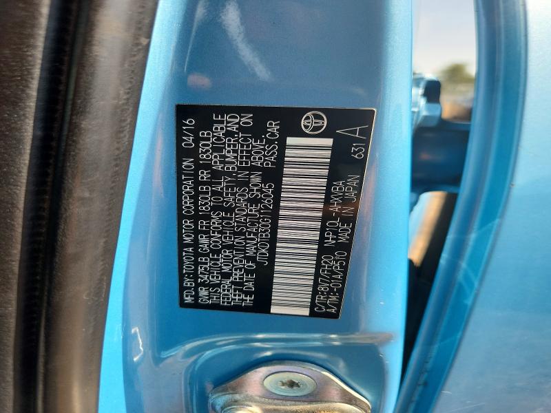 2016 Toyota Prius C მანქანა იყიდება აუქციონზე, vin: JTDKDTB30G1126045, აუქციონის ნომერი: 67183286