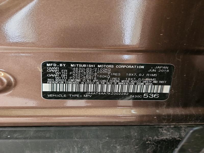 Aukcja sprzedaży 2019 Mitsubishi Eclipse Cross, vin: JA4AT4AA7KZ002282, numer aukcji: 63747906