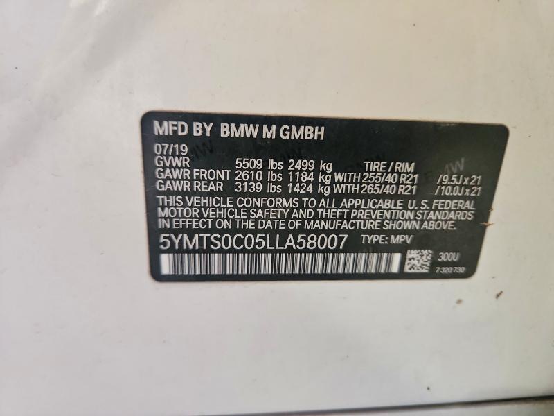 Aukcja sprzedaży 2020 Bmw X3, vin: 5YMTS0C05LLA58007, numer aukcji: 63835476