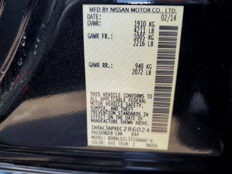 Aukcja sprzedaży 2014 Nissan Altima, vin: 1N4AL3APXEC286024, numer aukcji: 64290356