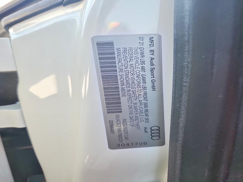 63747496 :رقم المزاد ، WUACECFX6N7900231 vin ، 2022 Audi R8 مزاد بيع