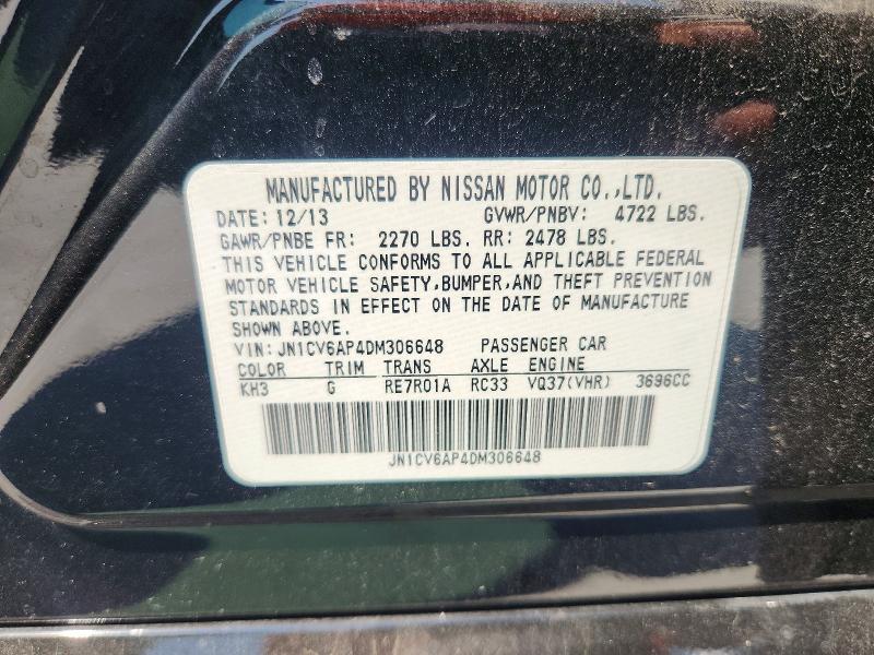 63764046 :رقم المزاد ، JN1CV6AP4DM306648 vin ، 2013 Infiniti G37 Sedan مزاد بيع