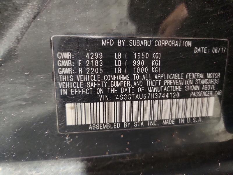 2017 Subaru Impreza მანქანა იყიდება აუქციონზე, vin: 4S3GTAU67H3744120, აუქციონის ნომერი: 66947956