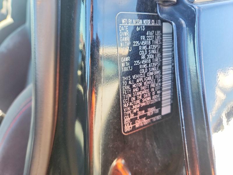 2013 Nissan Juke მანქანა იყიდება აუქციონზე, vin: JN8AF5MV7DT223974, აუქციონის ნომერი: 66538836