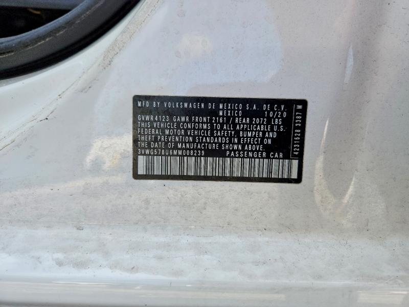 63676216 :رقم المزاد ، 3VWG57BU6MM008239 vin ، 2021 Volkswagen Jetta مزاد بيع