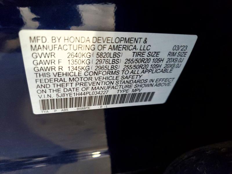 64064186 :رقم المزاد ، 5J8YE1H44PL034227 vin ، 2023 Acura Mdx مزاد بيع