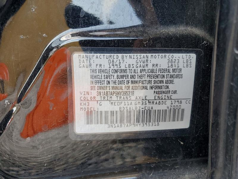 63376556 :رقم المزاد ، 3N1AB7AP9HY395318 vin ، 2017 Nissan Sentra مزاد بيع