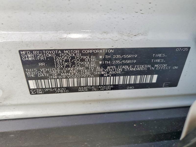 Продаж на аукціоні авто 2025 Toyota Rav4, vin: JTMFB3FV0SD279776, номер лоту: 66620596