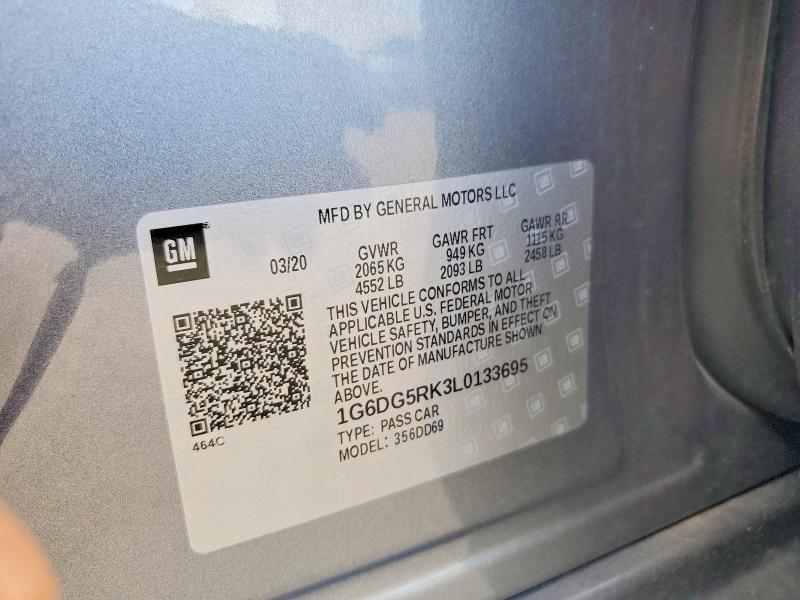 2020 Cadillac Ct4 მანქანა იყიდება აუქციონზე, vin: 1G6DG5RK3L0133695, აუქციონის ნომერი: 66834536