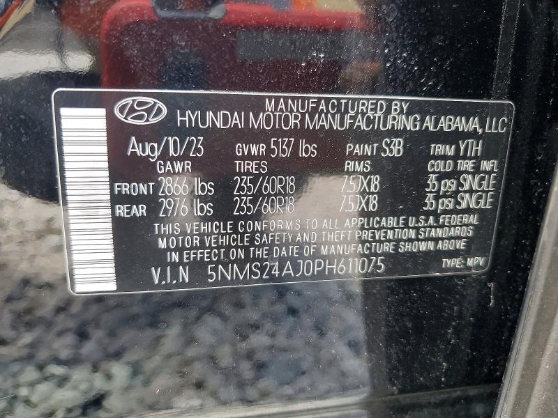 Продажа на аукционе авто 2023 Hyundai Santa Fe, vin: 5NMS24AJ0PH611075, номер лота: 64598476