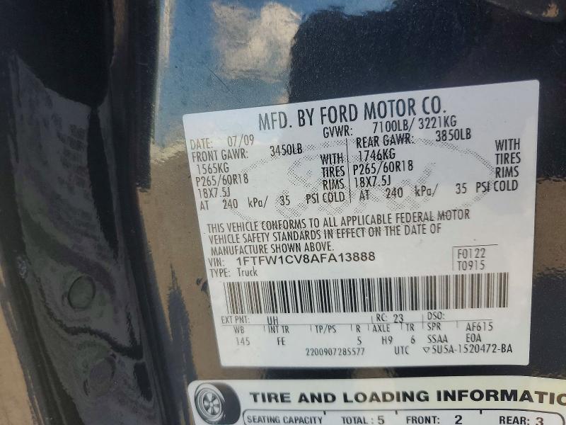 Продажа на аукционе авто 2010 Ford F150, vin: 1FTFW1CV8AFA13888, номер лота: 66904616