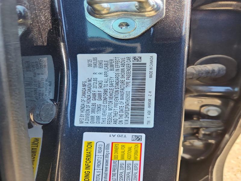 Продаж на аукціоні авто 2026 Honda Civic, vin: 2HGFE2F54TH505602, номер лоту: 65817346
