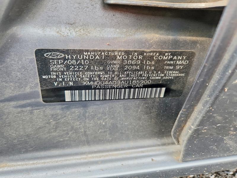 2010 Hyundai Elantra მანქანა იყიდება აუქციონზე, vin: KMHDU4AD9AU185900, აუქციონის ნომერი: 66580656