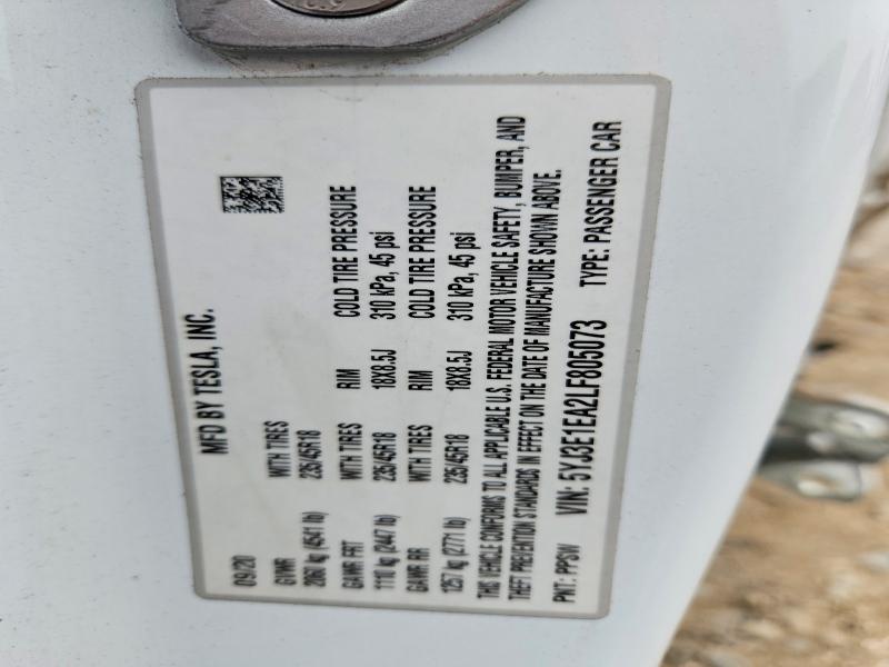 Aukcja sprzedaży 2020 Tesla Model 3, vin: 5YJ3E1EA2LF805073, numer aukcji: 65301446