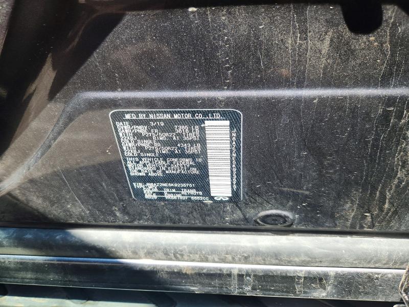 63446136 :رقم المزاد ، JN8AZ2NE5K9235751 vin ، 2019 Infiniti Qx80 مزاد بيع