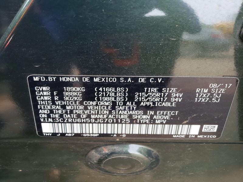 Продажа на аукционе авто 2018 Honda Hr-v, vin: 3CZRU6H59JG701125, номер лота: 64477786