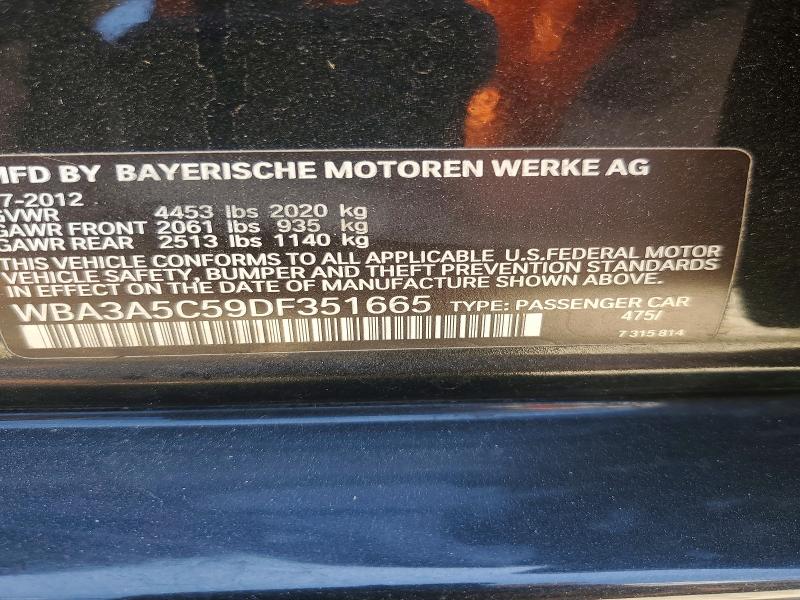63155286 :رقم المزاد ، WBA3A5C59DF351665 vin ، 2013 Bmw 328 مزاد بيع